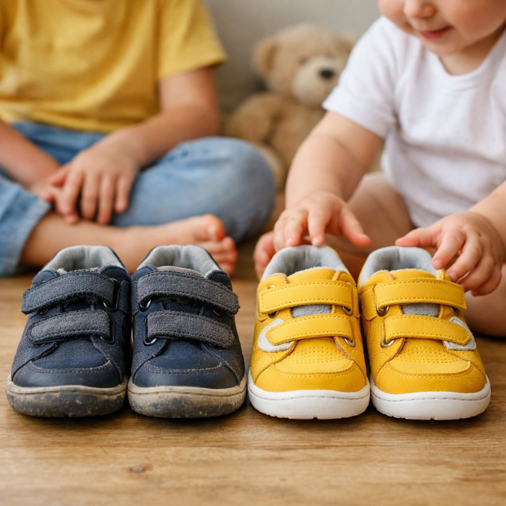 Zánovné topánky po súrodencovi: Ekologická voľba alebo riziko pre deti? Zánovné topánky po súrodencovi: Ekologická voľba alebo riziko pre deti?